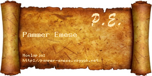 Pammer Emese névjegykártya